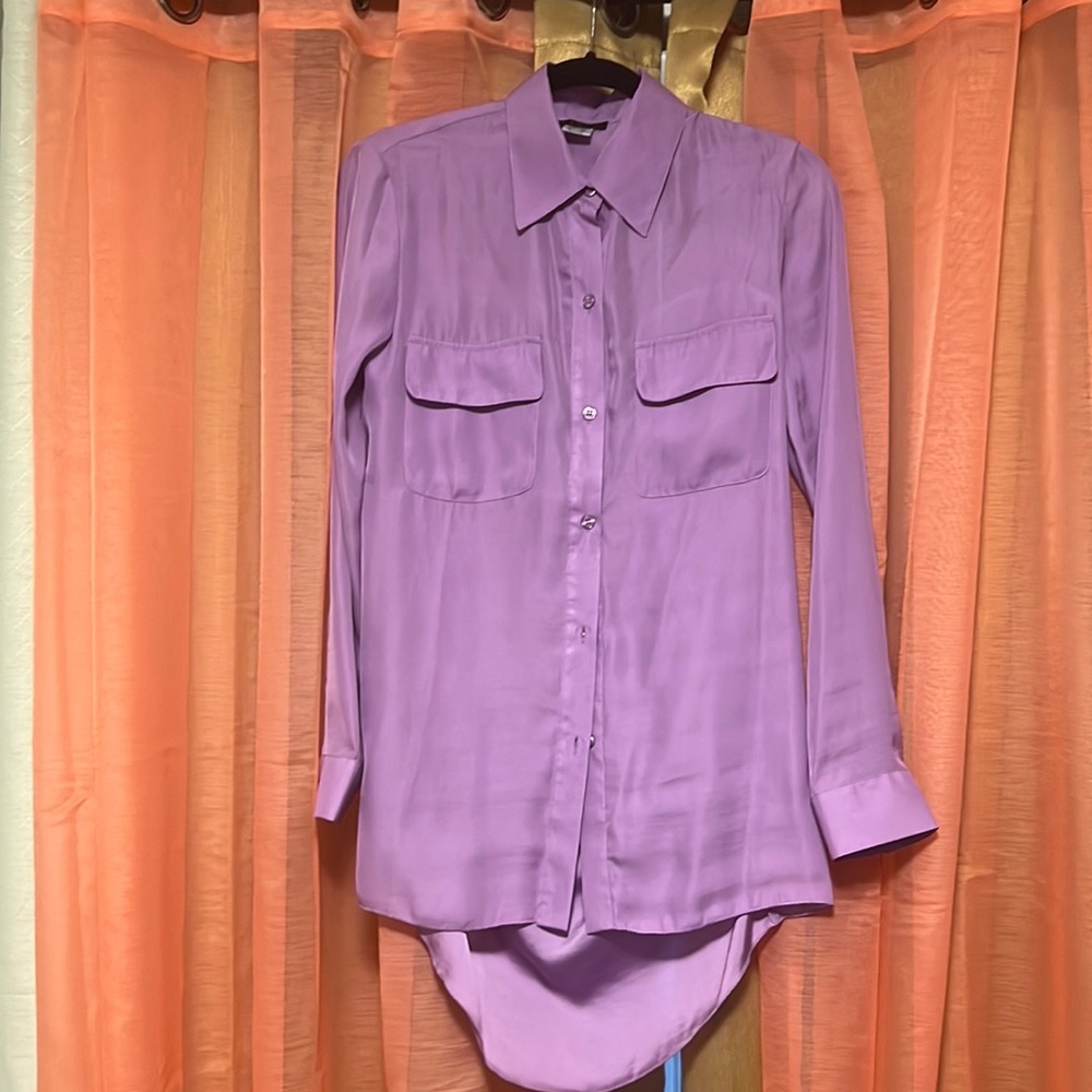 purple button up with open back